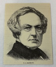 1880 magazine engraving ~ actor WILLIAM MACREADY picture