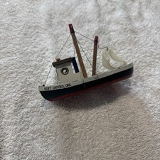 Vintage Port Orford Oregon Wooden Fishing Boat Souvenir Folk Art Nautical picture