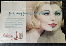 Vintage 1960s Maybelline Cosmetics 2-Page Print Ad picture