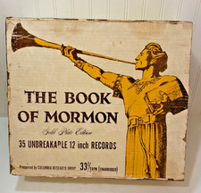 Vintage BOOK OF MORMON LP Records Vol I & II Gold Plate Edition w/Box picture