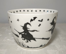 RARE PORTABELLO BY INSPIRE FLYING WITCH GRAVEYARD BONE CHINA COFFEE MUG picture