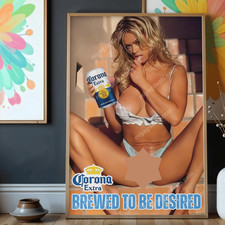 Corona Extra Beer Poster Sexy Blonde Girl Bar Man Cave Wall  Decor 16x24 Read De picture