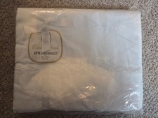Vtg Springmaid Combed Percale Flat Sheet No Iron Solid White 81x108 New #S151 picture