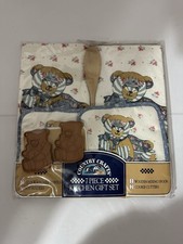 VTG 90's Country Crafts 7 Piece Kitchen Velour Gift Set W/ Bear Design Sealed picture