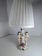 Vintage Capodimonte Porcelain Figurine Cherub Lamp. 449 FF picture