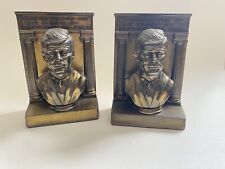 Vintage JFK John F. Kennedy 8” Brass Bookends Pair “ASK NOT WHAT YOUR COUNTRY… picture