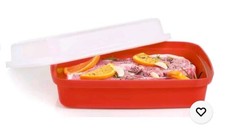 Tupperware Season Serve Jr Small Marinating Tenderizer Container Chili Red New picture