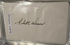 Robert C. Weaver Secretary Of Housing Development HUD 1st Black Signed Autograph picture