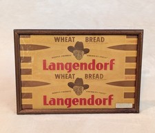 Vintage 1950's HOPALONG CASSIDY Langendorf Wheat Bread Wrapper Wax Framed picture