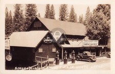 Twain Harte CA California Lodge Gas RPPC Photo Postcard COPY picture
