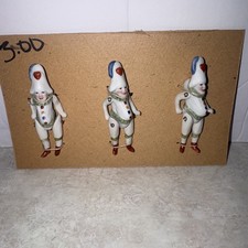 3 Antique Clowns On card Hertwig & Co picture