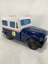 Vintage 1970’s US Mail Delivery USPS Tin Litho Jeep Toy Coin Bank Truck picture