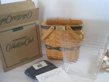 LONGABERGER Basket Collector's Club Membership W/ Liner Fabric Token 1996 picture