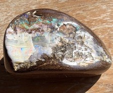 Polished Double Sided Boulder Opal Specimen Freeform Iridescent Display Stone picture