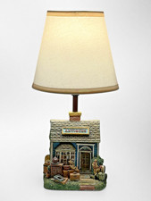 Vintage 1995 Figi Graphics Antiques Shop Resin Table Lamp Miniature picture