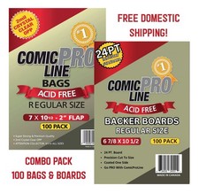 Comic ProLine Bags & Boards 100 Each (Regular Size) Top-Quality - picture