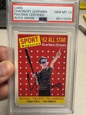 The Sandlot Chauncey Leopardi Squints Auto Card PSA 10 picture