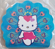 Vintage 2001 Hello Kitty Blue Peacock Glitter Memo Pad 80 Sheets NEW Sanrio picture