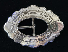 NATIVE AMERICAN JEWELRY STERLING SILVER BELT BUCKLE picture