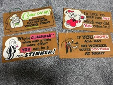 Vintage Disneyland Art Corner Disney WDP Humorous Plaques Signs Set of 4 RARE picture