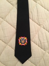 Vtg VFW Uniform Necktie Black Embroidered Emblem Giovanni Polyester Military picture