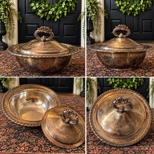 Vintage Silverplated Covered Serving Bowl with Lid picture