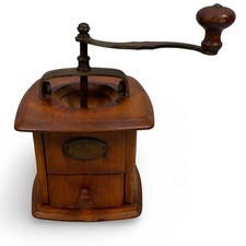 Vintage Zassenhaus West Germany Manual Wood Coffee Grinder Burr Mill Box Drawer picture