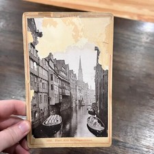 Vintage 1880s Photo  Hamburg Germany Fleet Alte Gröningerstrasse Canal View picture