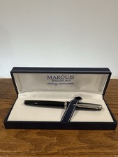 Marquis by Waterford Fountain Pen Unisex OS Black & Chrome Excellent Boxed Nib picture