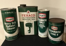 Vintage Original Texaco Metal Can Set Of 4 picture
