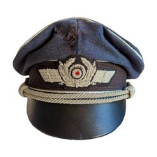 WW2 German Luftwaffe Officer Pilot Crusher Visor Hat Cap Military Reproduction picture