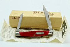 VINTAGE 1989 BUCK 305 ∧ SMOOTH RED LANCER KNIFE NEVER USED IN BOX picture