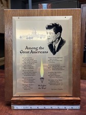 Vintage John F. Kennedy Commemorative Wooden Commemorative Plaque picture