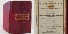 1836 antique MITCHELL's TRAVELLER'S GUIDE US railroad slave population steamboat picture