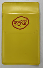 Vintage Golden Flake Potato Chips Advertising Vinyl Pocket Protector Yellow NOS picture