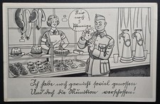 1941 Paul Barlag WWII Feldpost Comic Postcard – Soldier Bakery Scene Germany picture